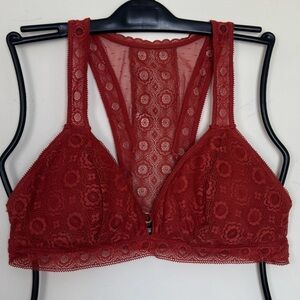 Aerie Burnt Orange Lace Bralette Size L